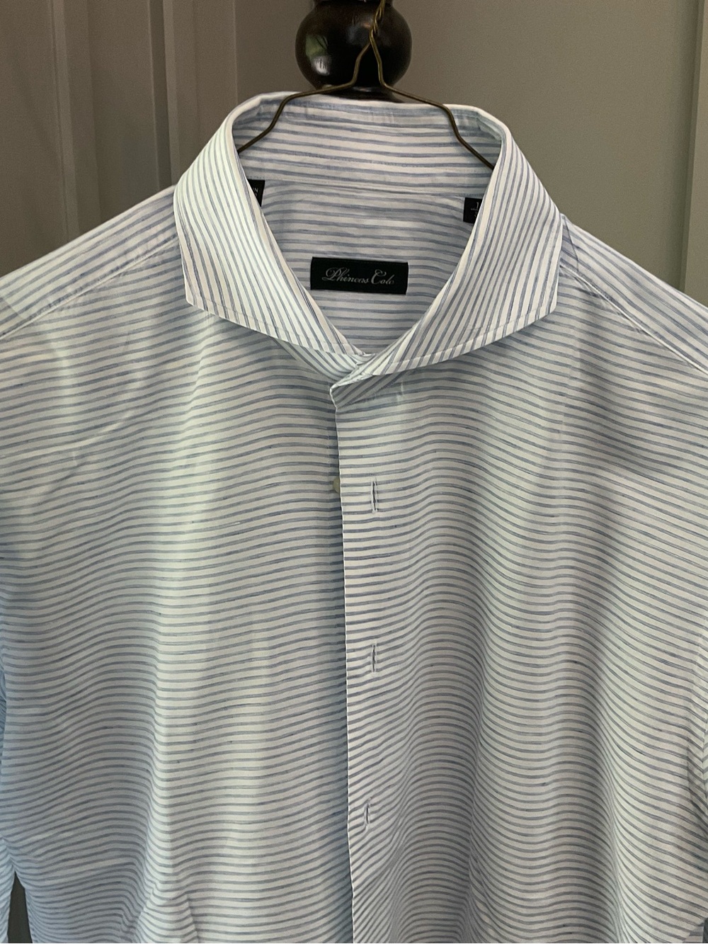 Phineas Cole Light Blue Stripe Men's Dress Shirt